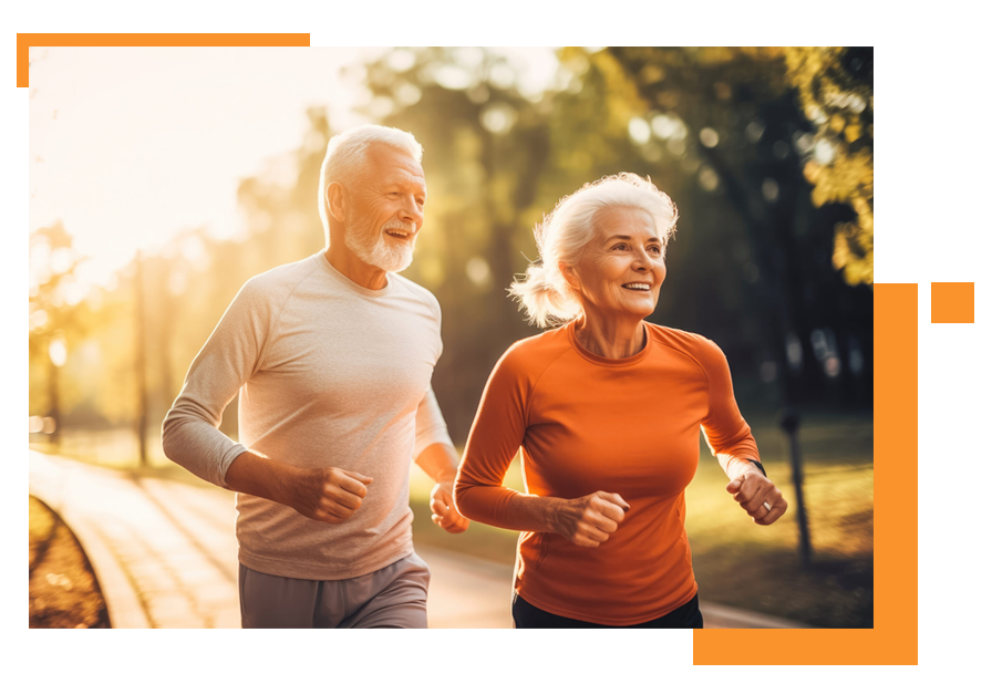 Old Man and Women Jogging